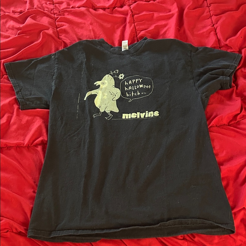 Melvins Black Graphic Tee - Halloween Design